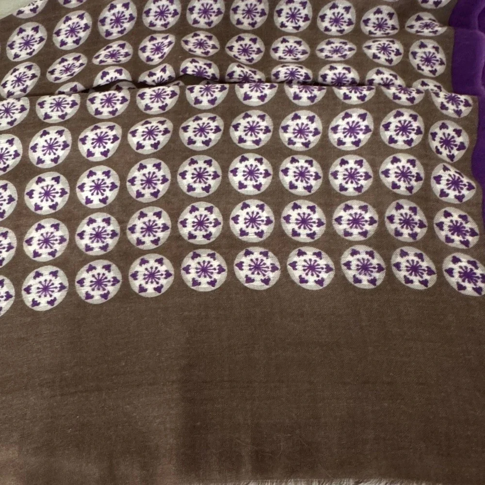 So French So Chic Wool Scarf‎ Brown/Purple 28x72